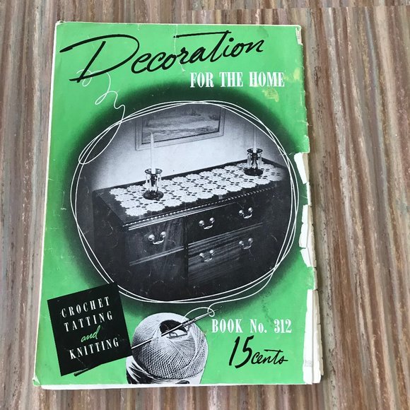 Decoration for the Home Doilies Runners Vintage 1930s Crochet Pattern Book 312 - Picture 6 of 6